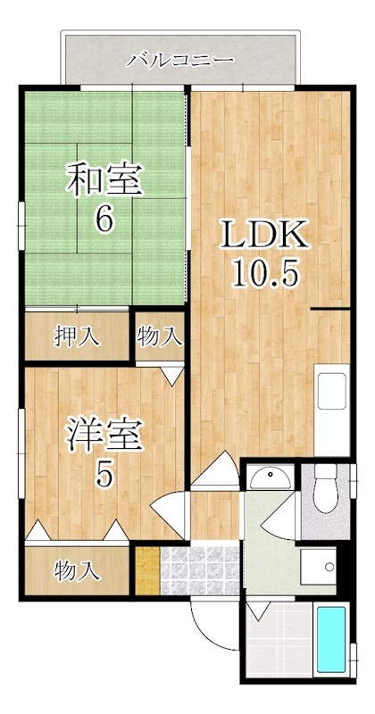 ロイヤルK 201号室 間取り