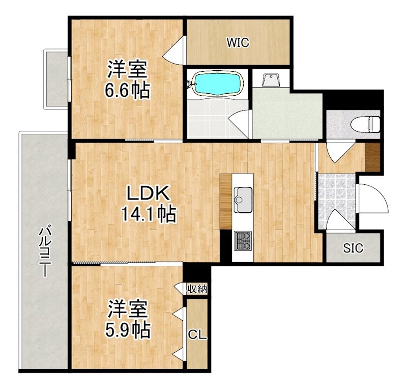 プラート　キアリノ 206号室 間取り
