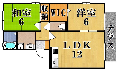 リビングタウン木津南　Ａ棟 101号室 間取り