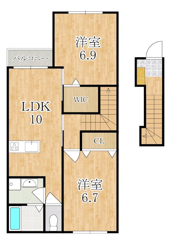 ヒルクレスト 202号室 間取り