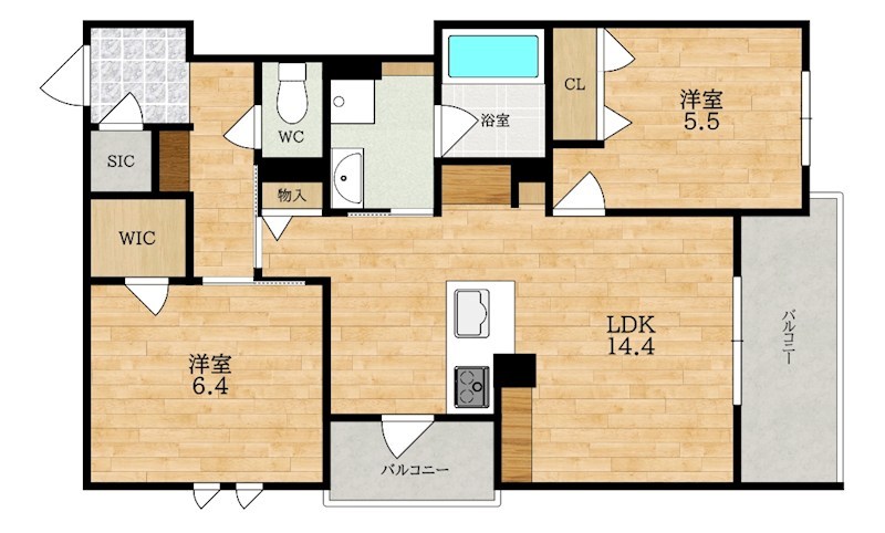 ShaMaison　Grande　北郡山（シャーメゾン　グランデ）　 間取り