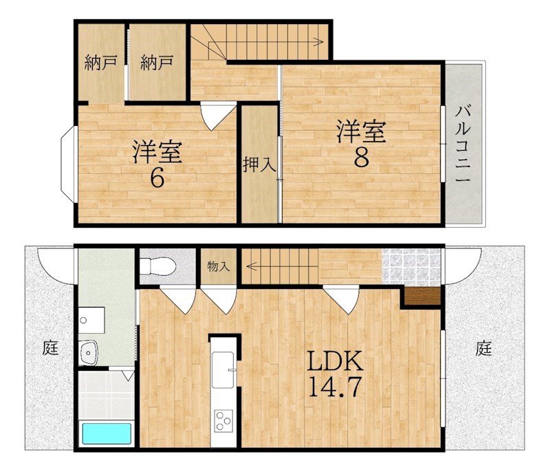 メゾンパレ神功Ⅱ番館 6号室 間取り