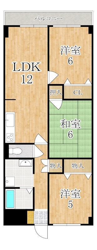 サンドエル藤の木 105号室 間取り