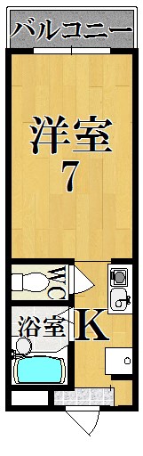 クレール秋篠 205号室 間取り