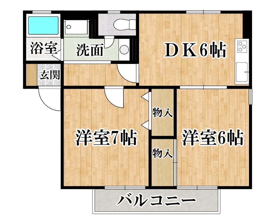 ジュネスコート　A棟 202号室 間取り