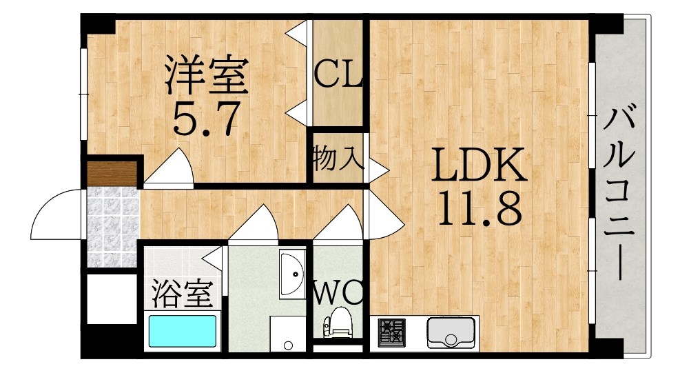 Ｈａｌｅ学園前 108号室 間取り