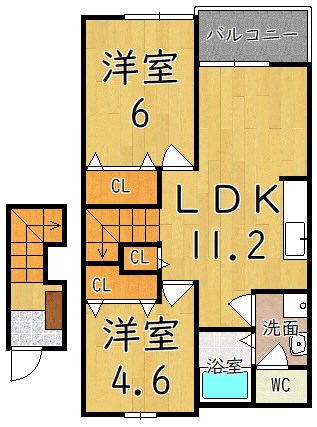ベルソレイユ 205号室 間取り
