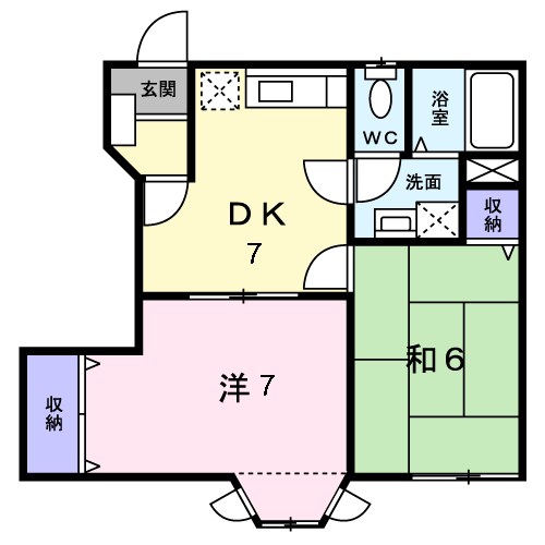 アムールⅡ 105号室 間取り