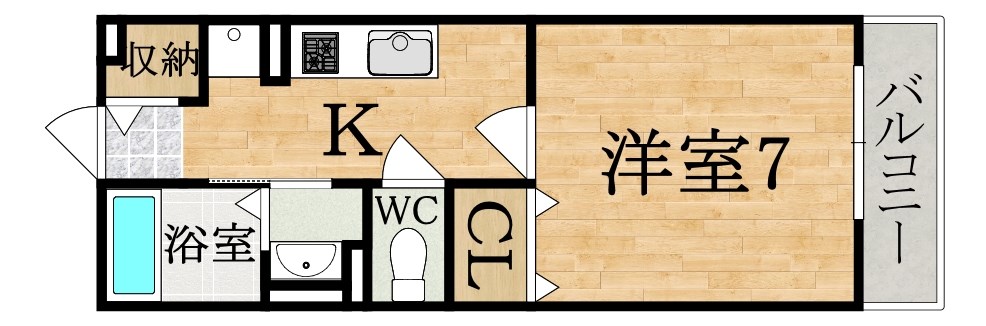 コメンサール 103号室 間取り
