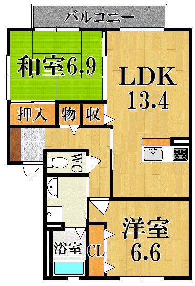 フェリシティーＣ棟 201号室 間取り