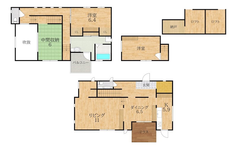 右京３丁目戸建賃貸 間取り