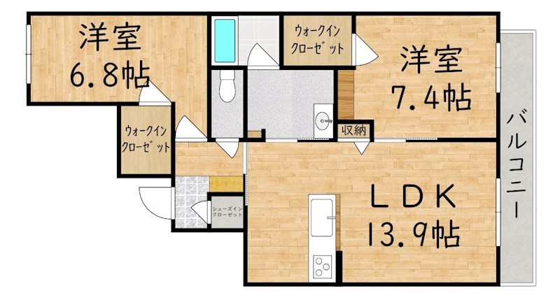 メゾン ソラリス 102号室 間取り