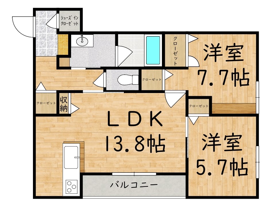 メゾン ソラリス 203号室 間取り