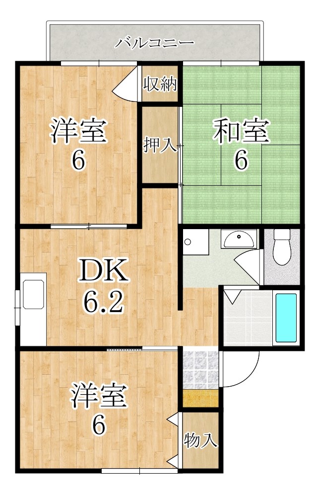 グリーンハイツⅠ号館 205号室 間取り