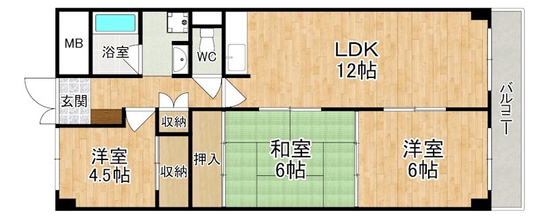 奈良パークハイツ 904号室 間取り