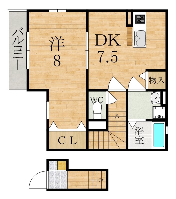 ハートウィル 201号室 間取り