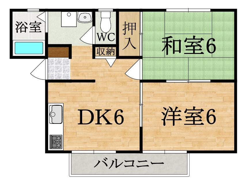 アンシャンテ宮の森　Ⅲ 202号室 間取り