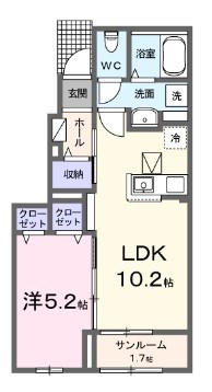 レジデンスサツキⅠ 101号室 間取り