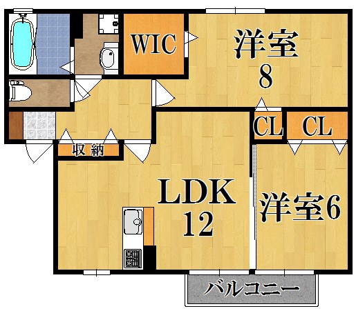 ヴィーブルＡ棟 201号室 間取り