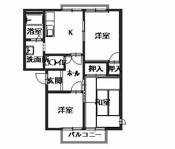 エクセル青垣　B 102号室 間取り
