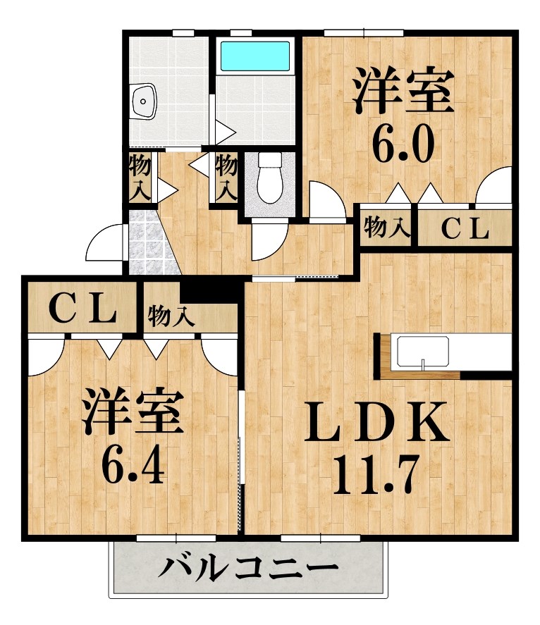 カーサヴェルデ桜井 203号室 間取り