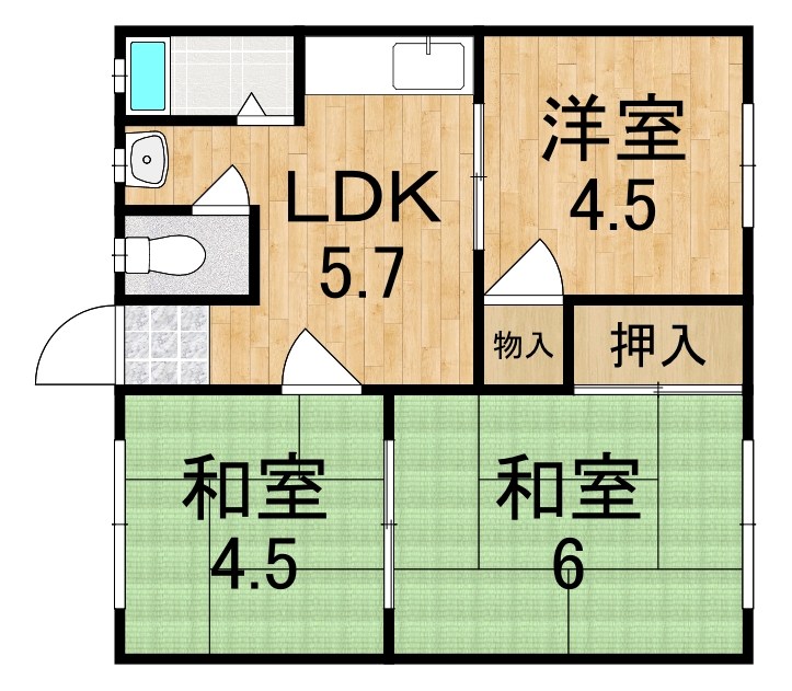 池上荘 2A号室 間取り