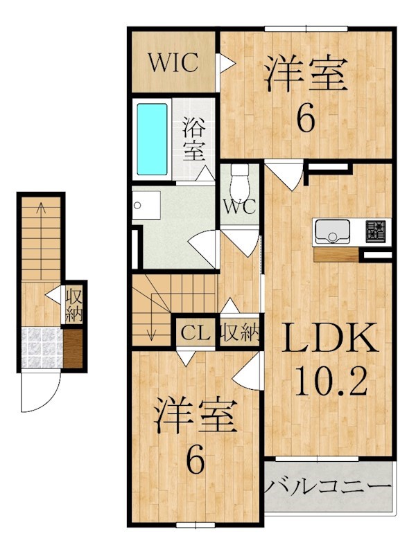 プレッソ橿原Ⅲ 205号室 間取り