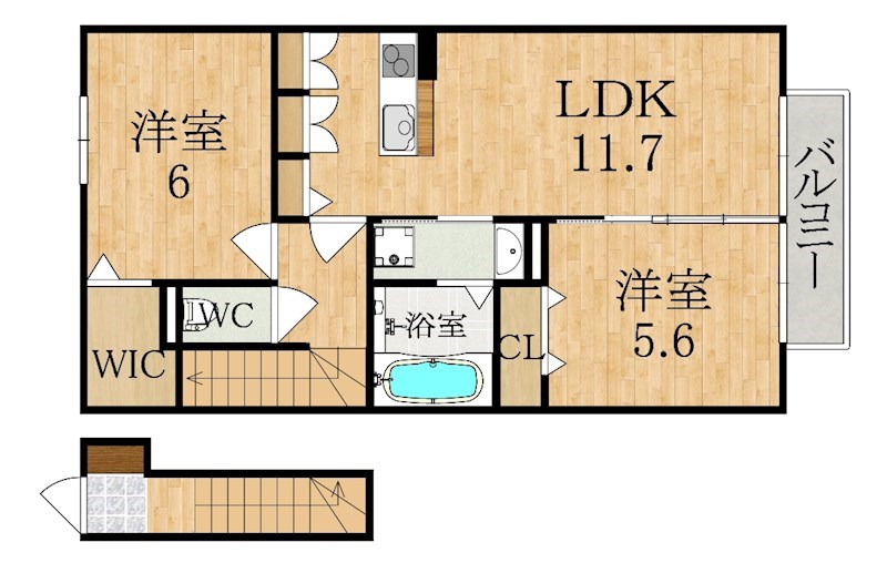 サンメゾン 201号室 間取り