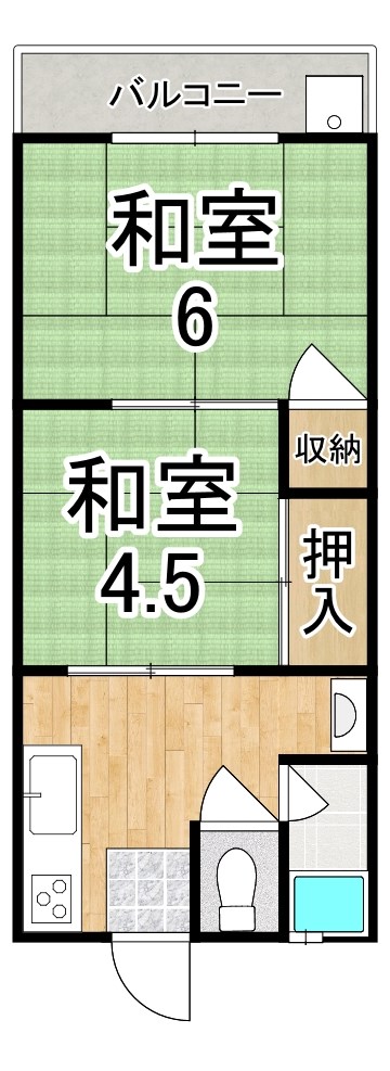 大和ハイツ 11号室 間取り