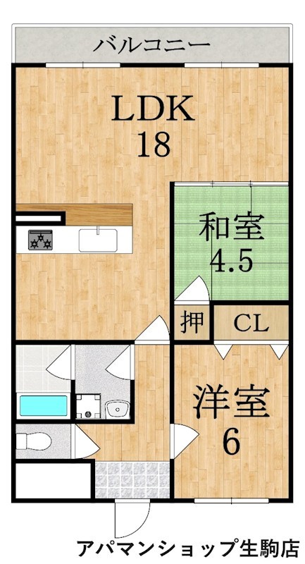 JSC生駒 301号室 間取り