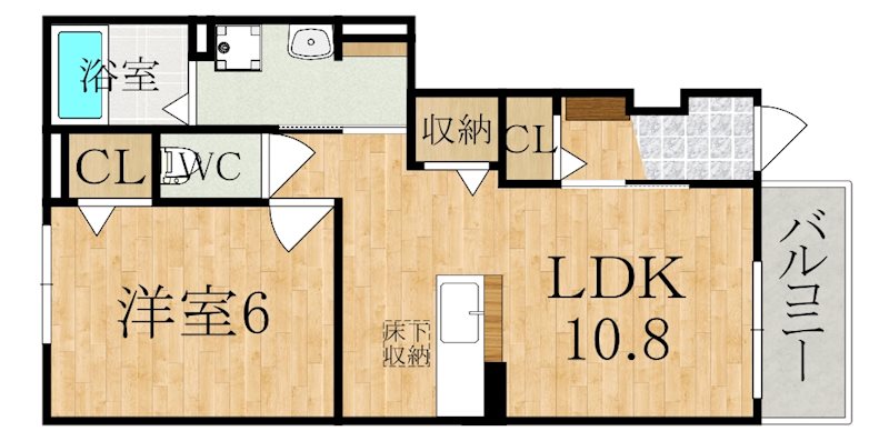クレールコートⅡ 102号室 間取り