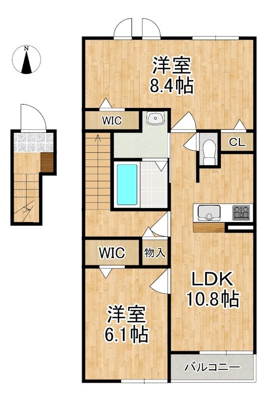 カリーノⅡ 201号室 間取り