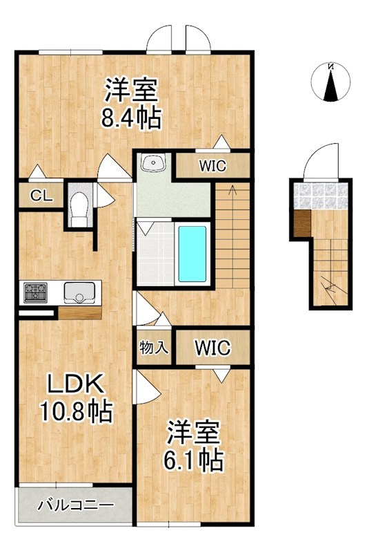 カリーノⅡ 204号室 間取り