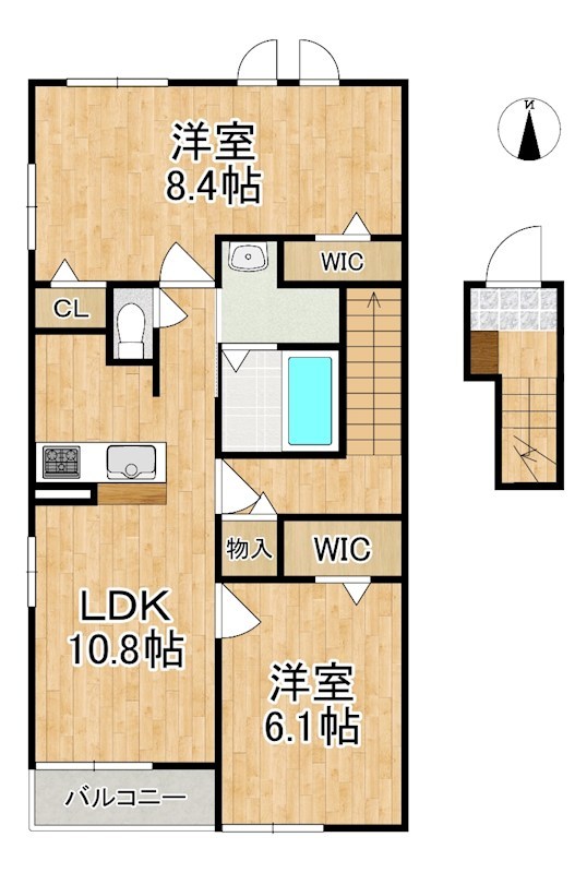 カリーノⅡ 205号室 間取り