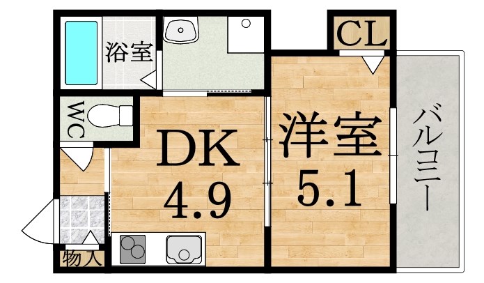 クレアール小泉東Ⅲ（3） 間取り