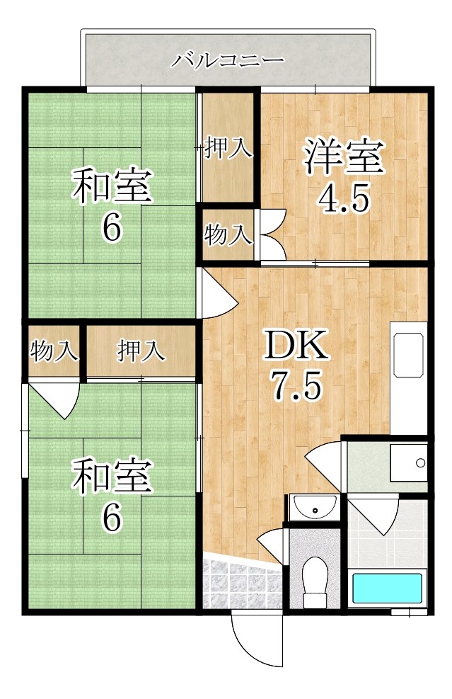 大宮ハイツⅡ 201号室 間取り