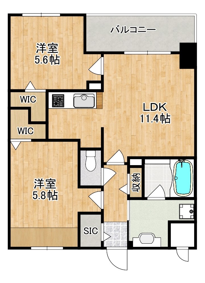 幸court nara sanjo 705号室 間取り