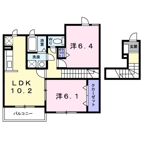 カルム　ヴィラ　出合 202号室 間取り
