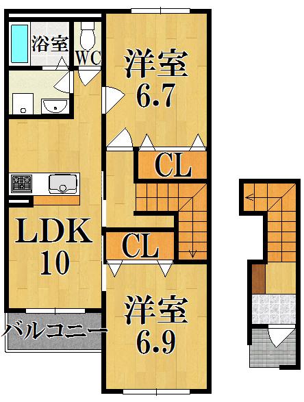 ルーラル 201号室 間取り
