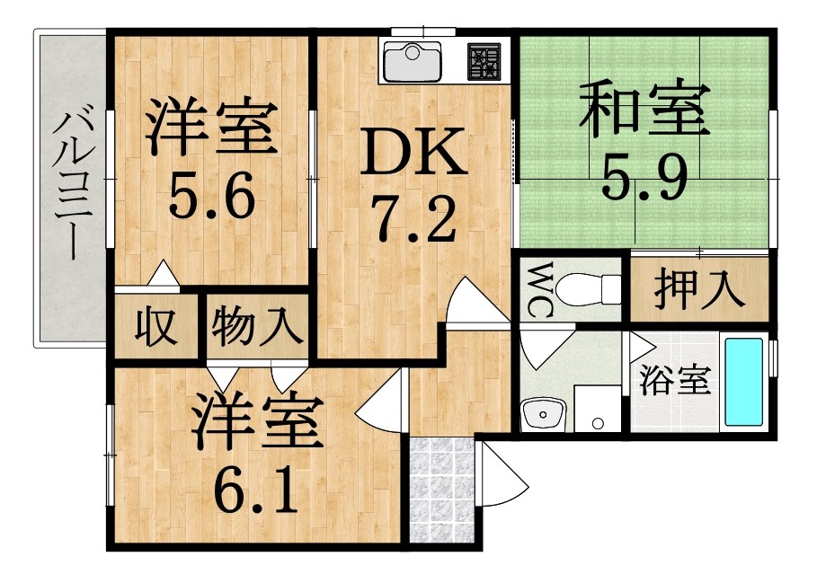 フジックス　Ａ棟 102号室 間取り