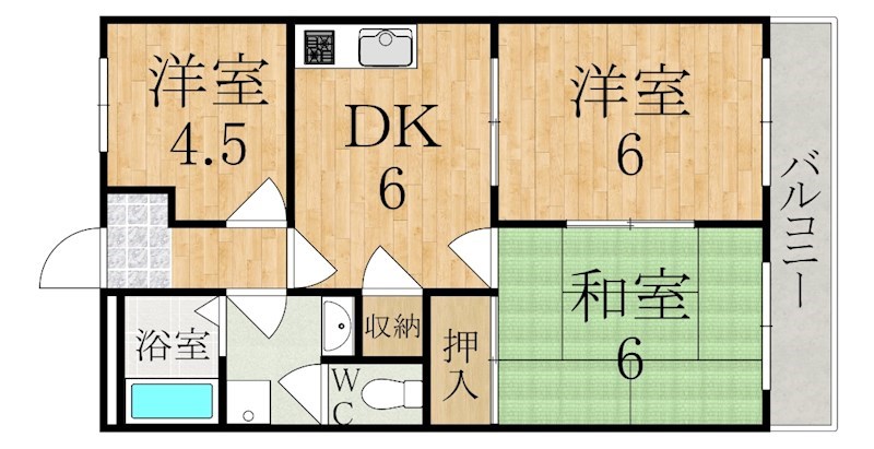 ハイツ白樫の森 101号室 間取り