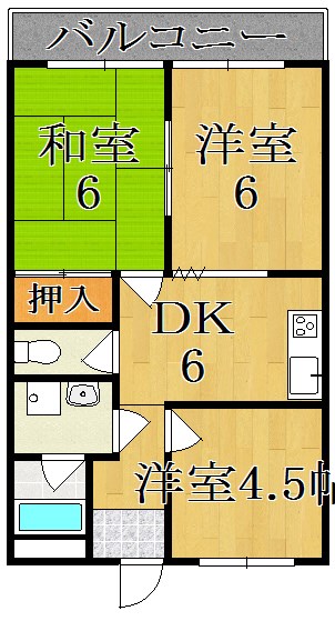グランドライフ秋篠 206号室 間取り