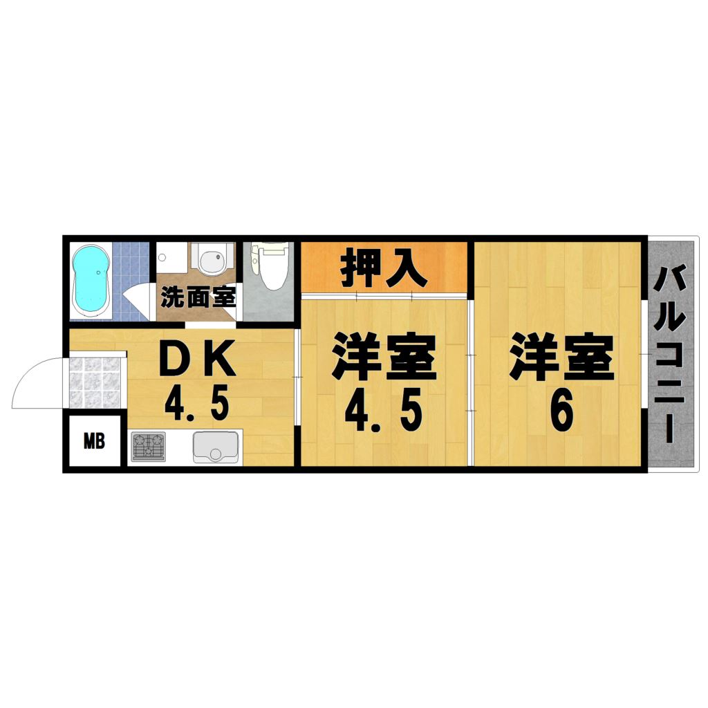 ハイツふみ 203号室 間取り