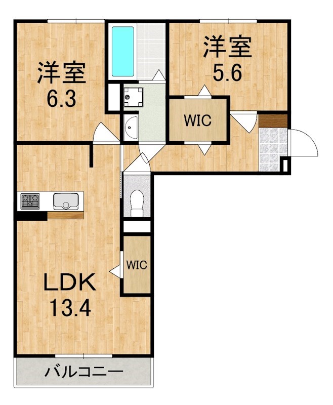 プラミシア 203号室 間取り