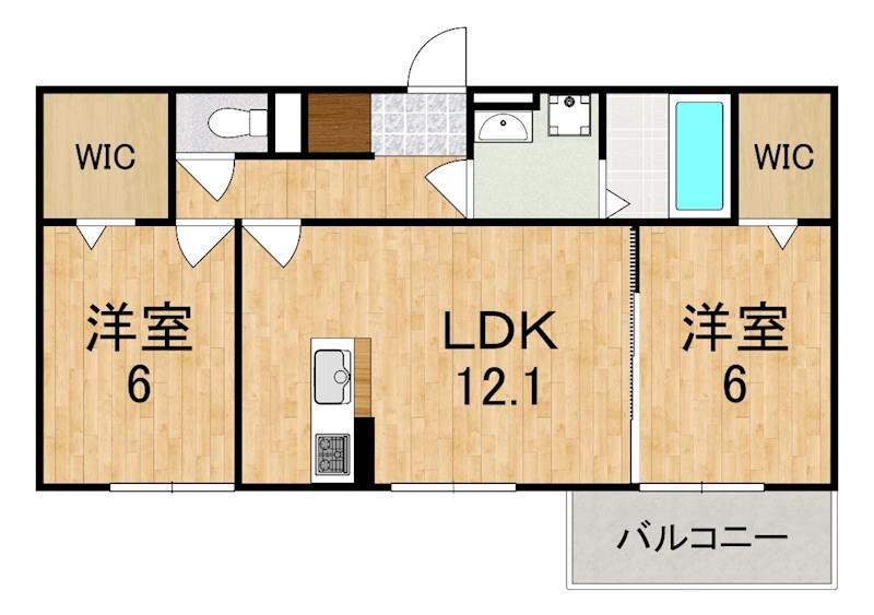 プラミシア 202号室 間取り