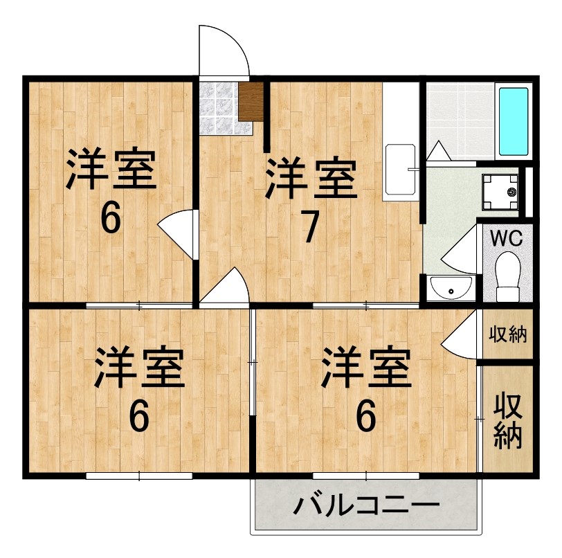 エクセルハイツ 203号室 間取り