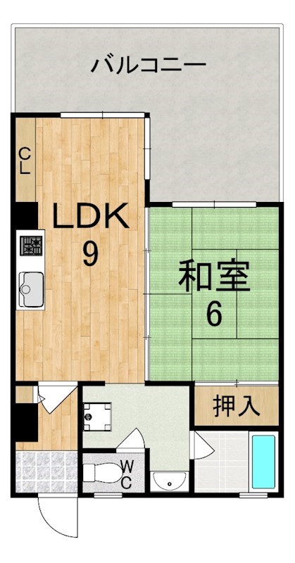 片岡山荘 706号室 間取り