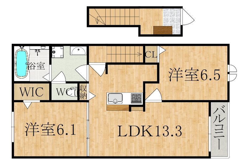 クレストールⅠ 201号室 間取り