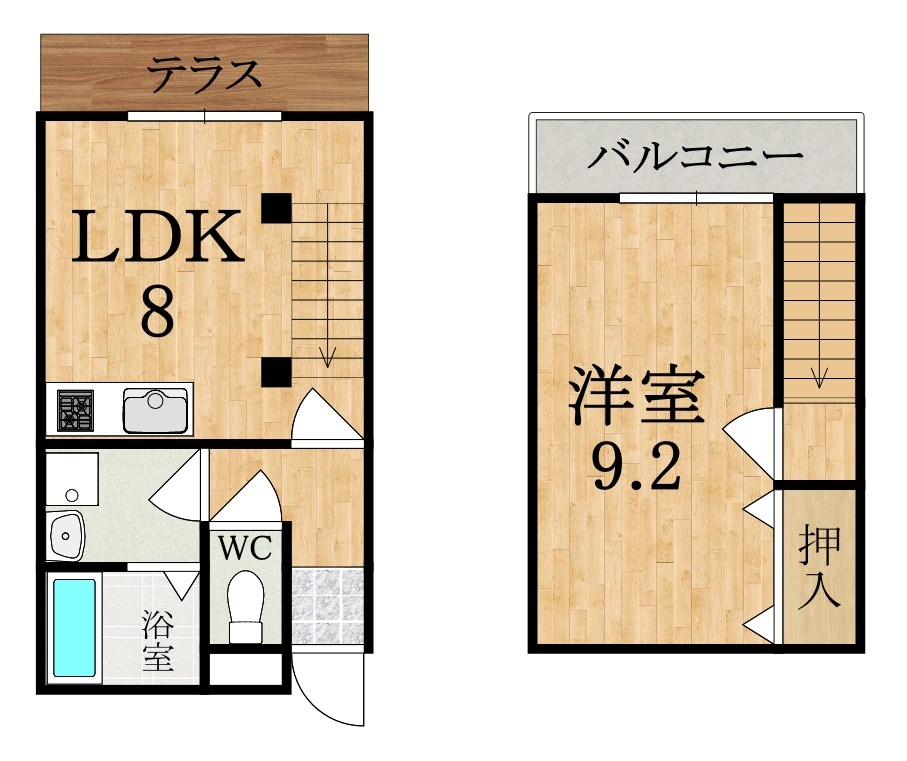 アーバンライフ新賀Ⅱ 203号室 間取り
