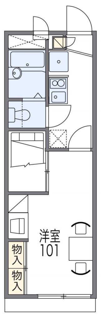 レオパレスリバートップ 203号室 間取り